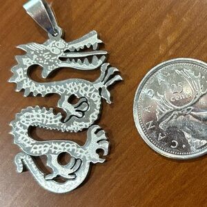 Stainless Dteel Dragon Pendant for Reptile Enthusiasts